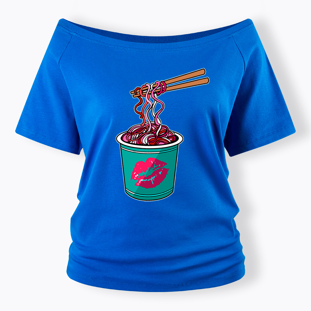 Lipstick Lesbian Noodles Off Shoulder T-Shirt