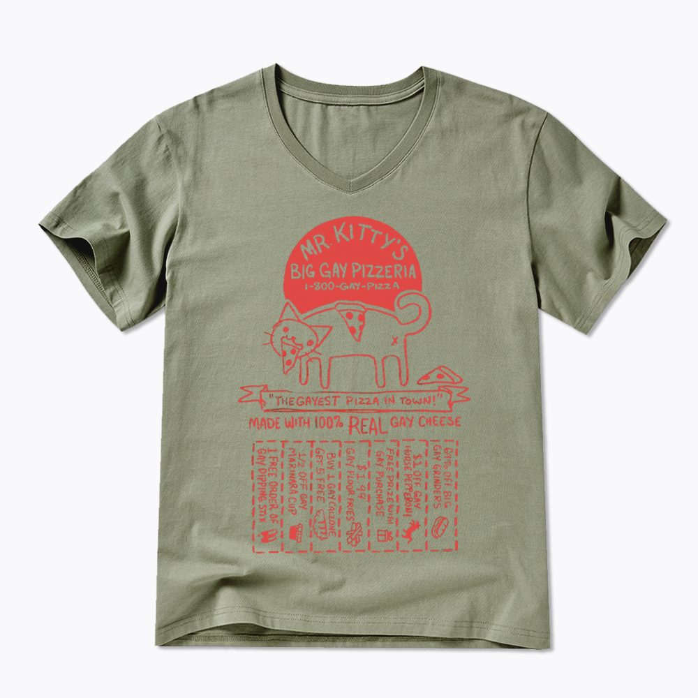 MR. KITTY’S BIG PIZZERIA V-Neck Classic T-Shirt
