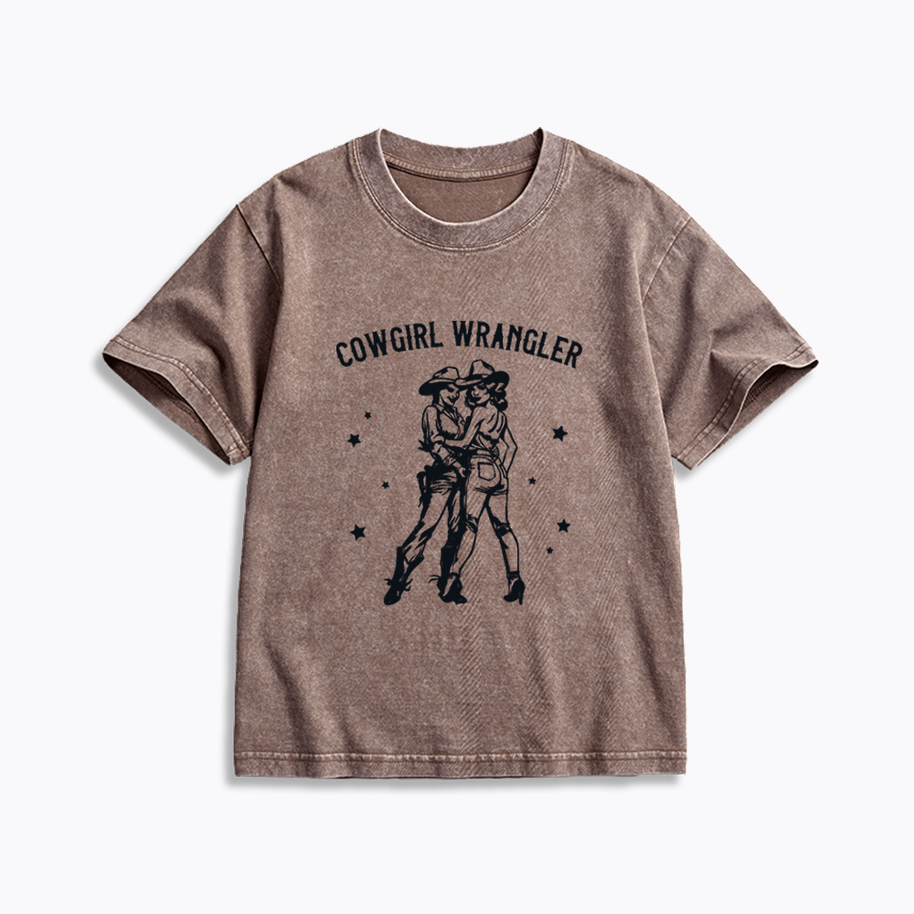 Gay Cowgirl Kids Washed T-Shirt