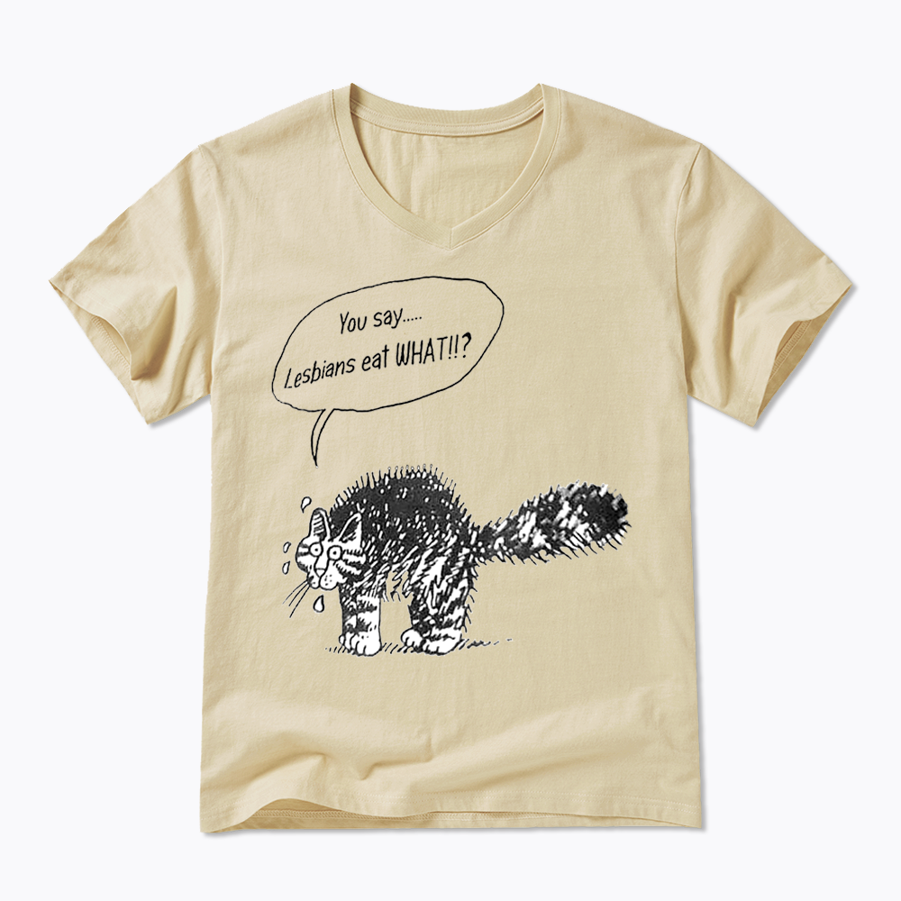 Cartoon Cat V-Neck Classic T-Shirt