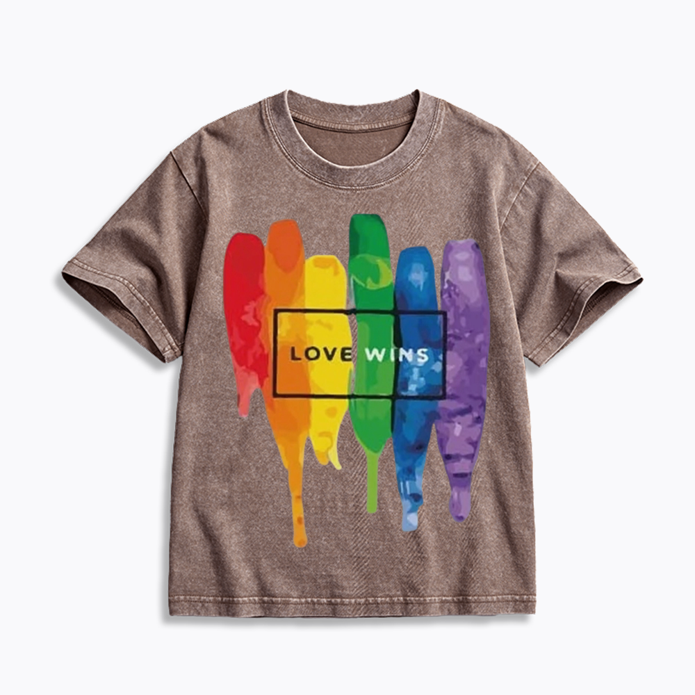 Love Wins Kids Washed T-Shirt