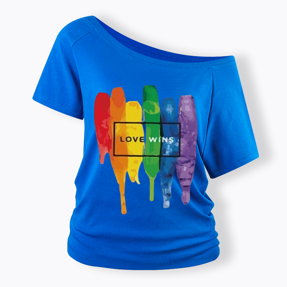 Love Wins Off Shoulder T-shirt