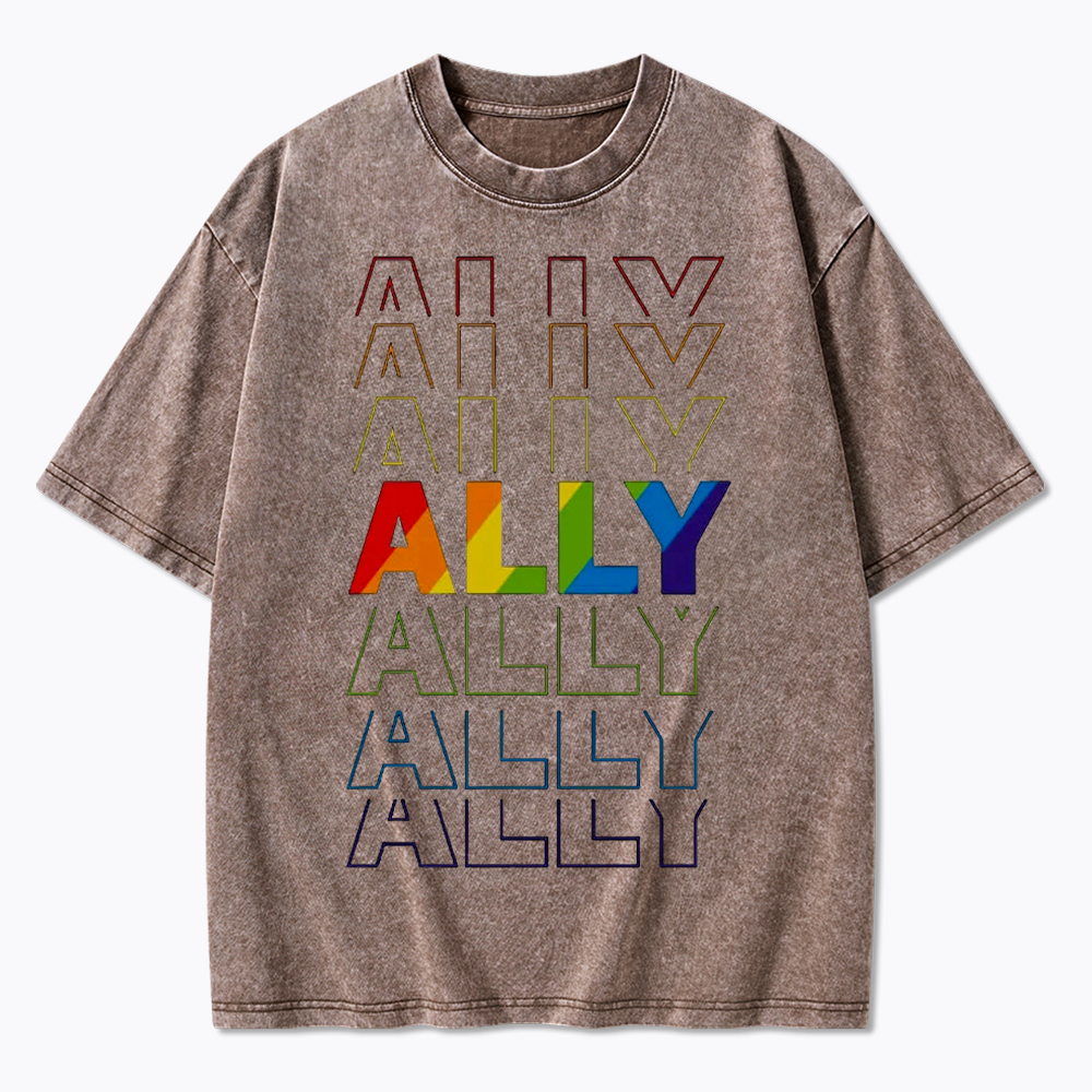 Pride Gift For Ally Washed T-Shirt