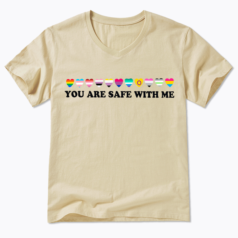 You Are Safe With Me V-Neck Classic T-Shirt