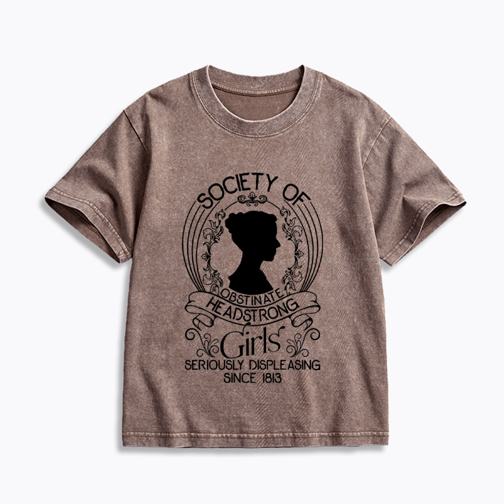 Society Of Obstinate Headstrong Girls Kids Washed T-Shirt