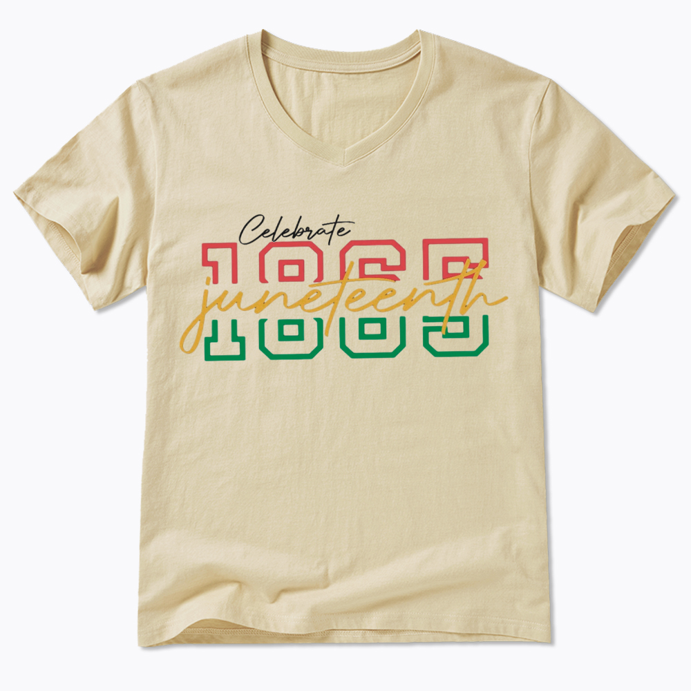 Celebrate 1865 Juneteenth V-Neck Classic T-Shirt