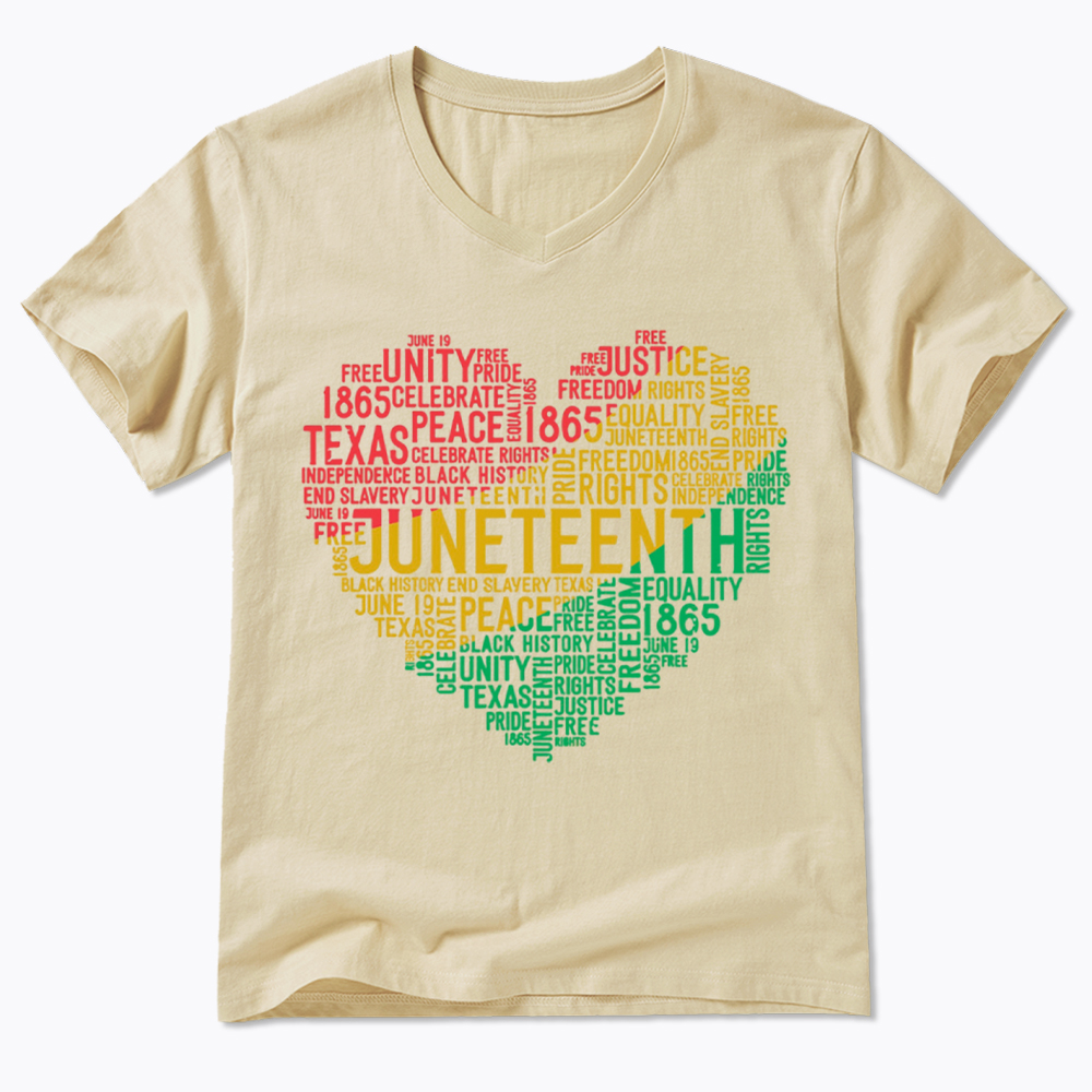 Juneteenth Heart Black History V-Neck Classic T-Shirt