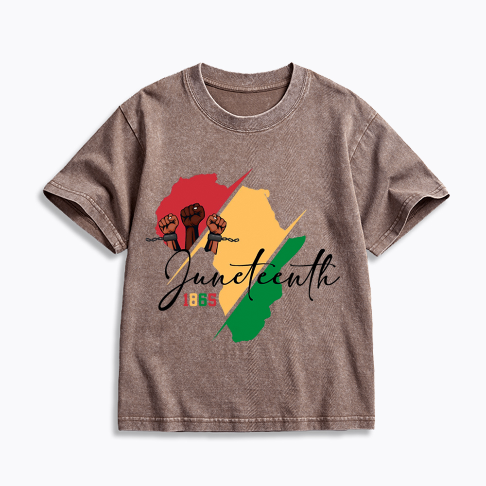 Black Culture Juneteenth Kids Washed T-Shirt