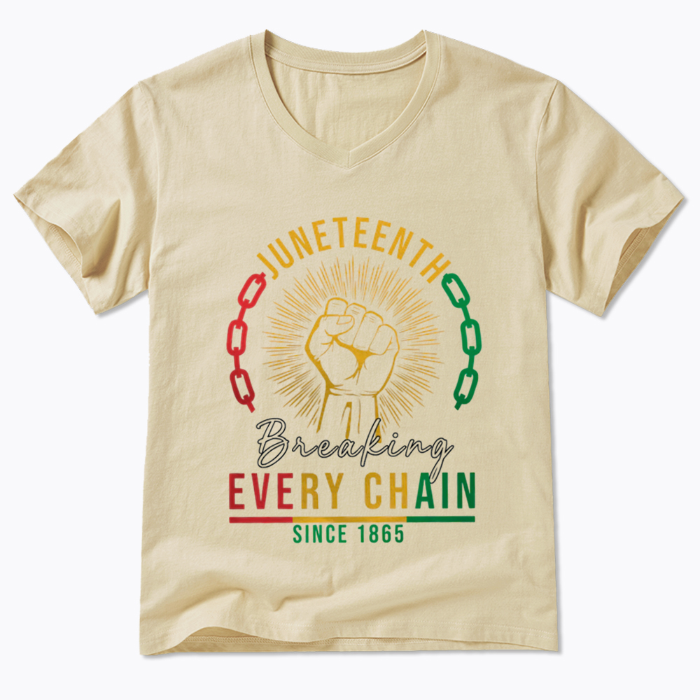 Breaking Every Chain Juneteenth V-Neck Classic T-Shirt