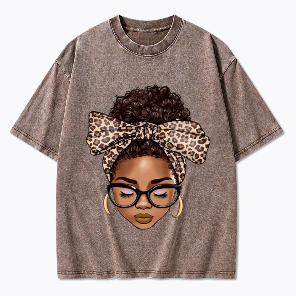 Black Woman Juneteenth Washed T-Shirt