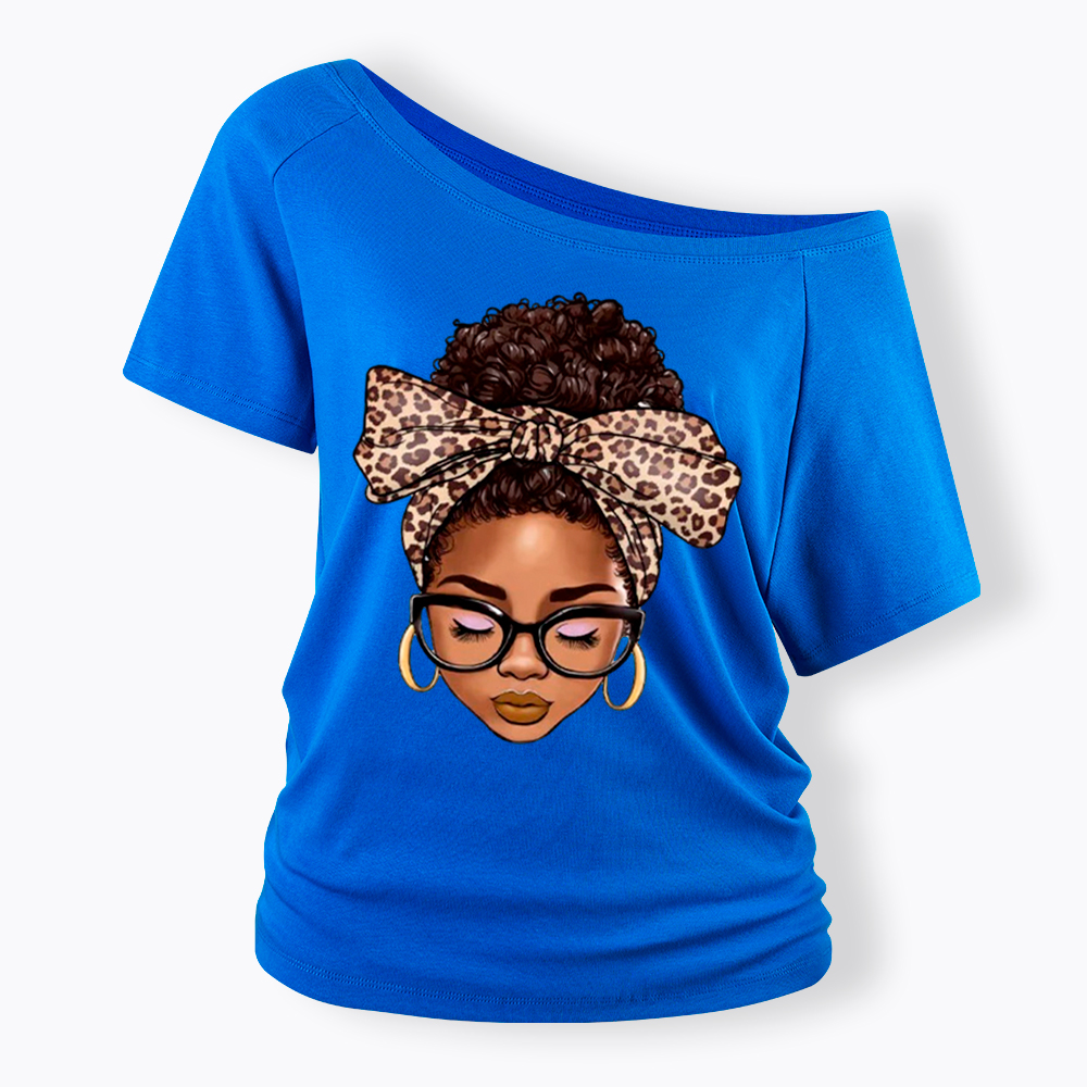 Black Woman Juneteenth Off Shoulder T-shirt