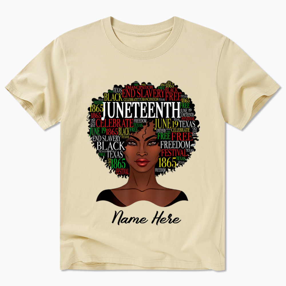 Personalized Juneteenth Black Women Natural Hair Classic T-Shirt