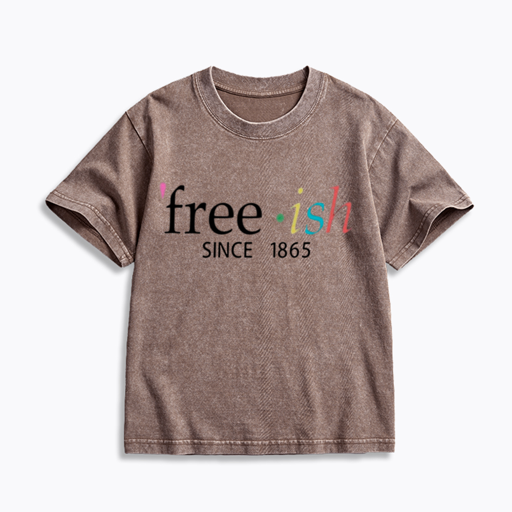 Freeish Juneteenth Since 1865 Kids Washed T-Shirt