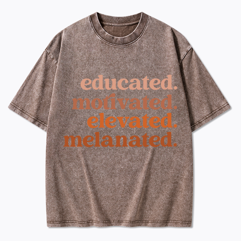 Educated Motivated Melanated Washed T-Shirt