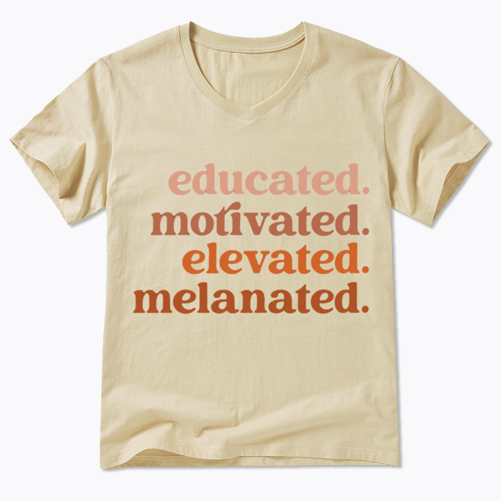 Educated Motivated Melanated V-Neck Classic T-Shirt