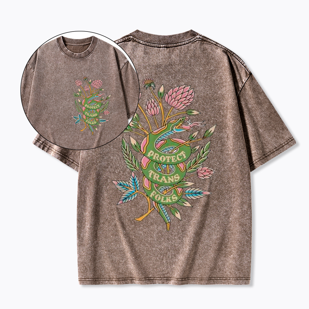 Protect Trans Folks Washed T-Shirt