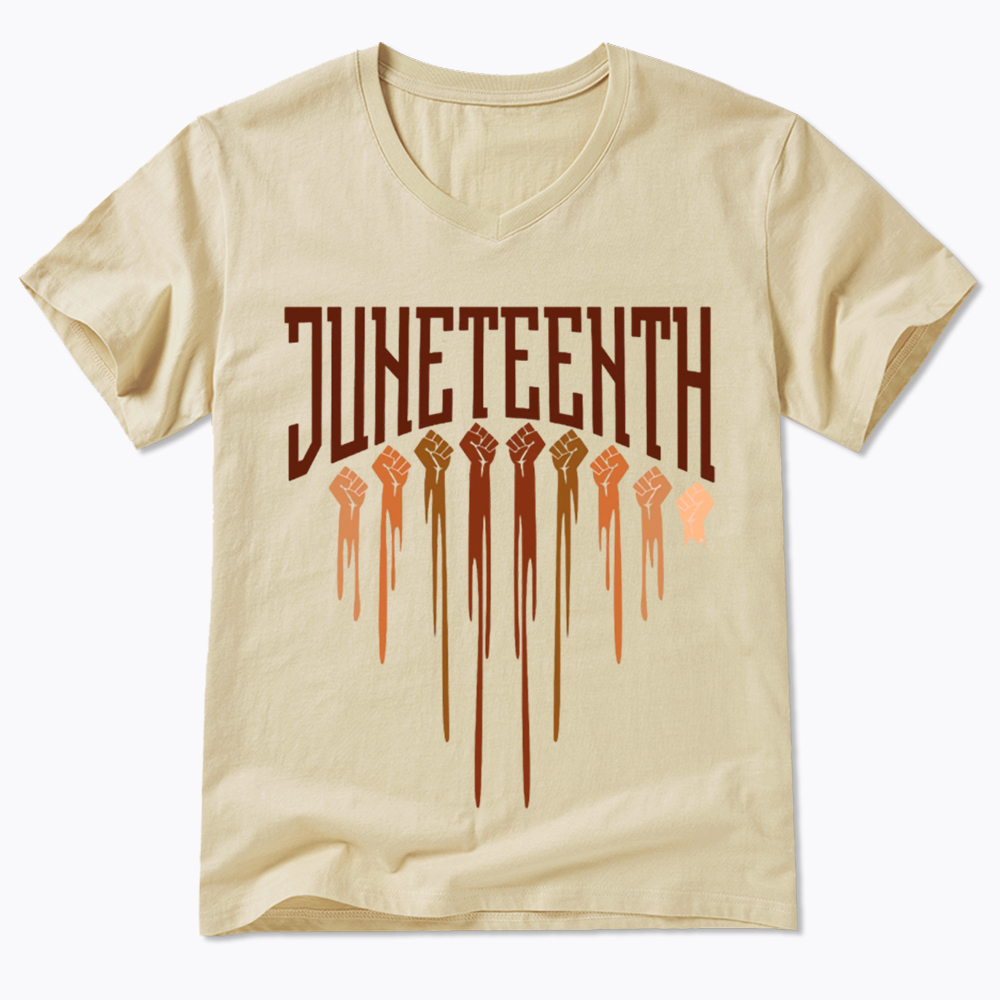 Different Races Skin Juneteenth V-Neck Classic T-Shirt