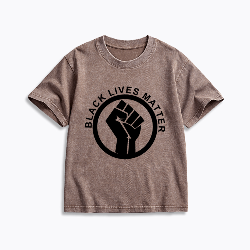 Black Lives Matter Kids Washed T-Shirt