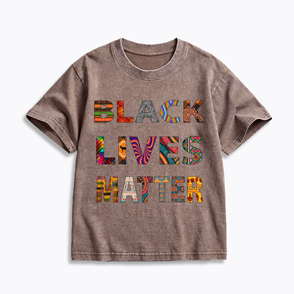 Black Lives Matter Diversity Kids Washed T-Shirt