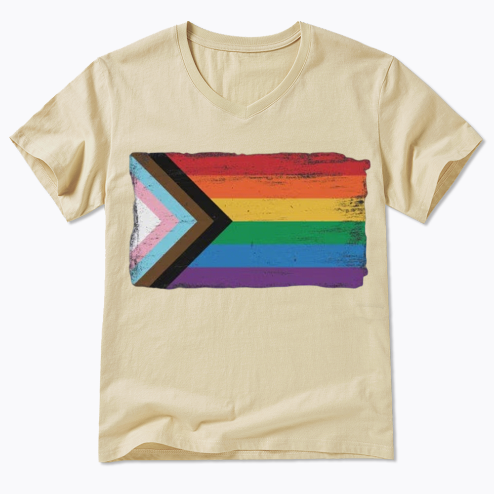 Progress Pride Flag V-Neck Classic T-Shirt