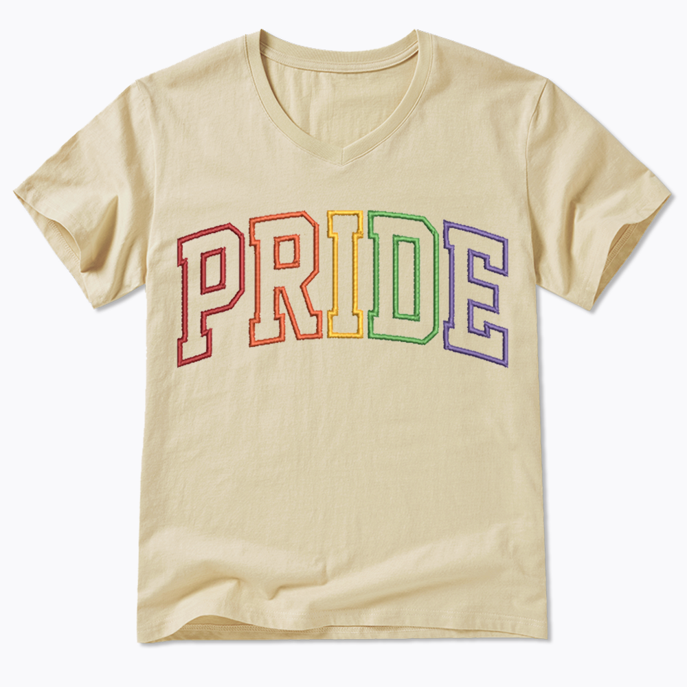 Embroidered Pride V-Neck Classic T-Shirt