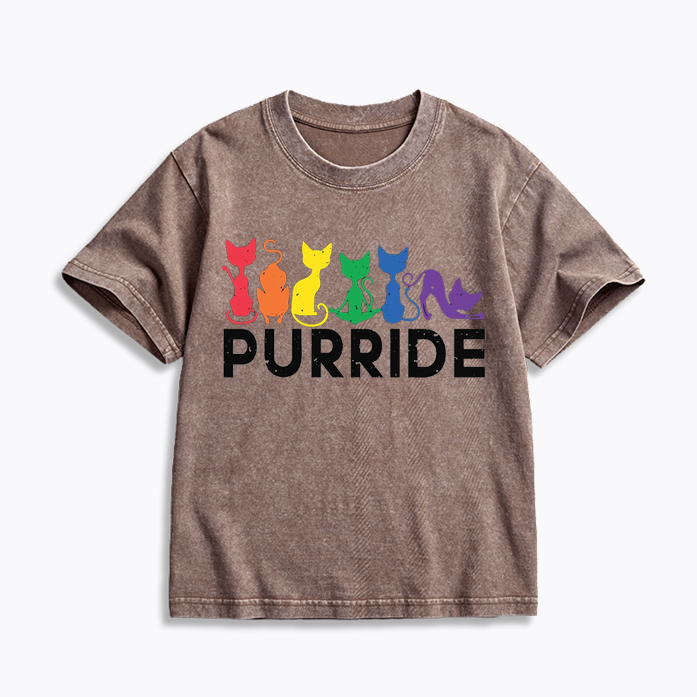 Purride Cat Kids Washed T-Shirt 