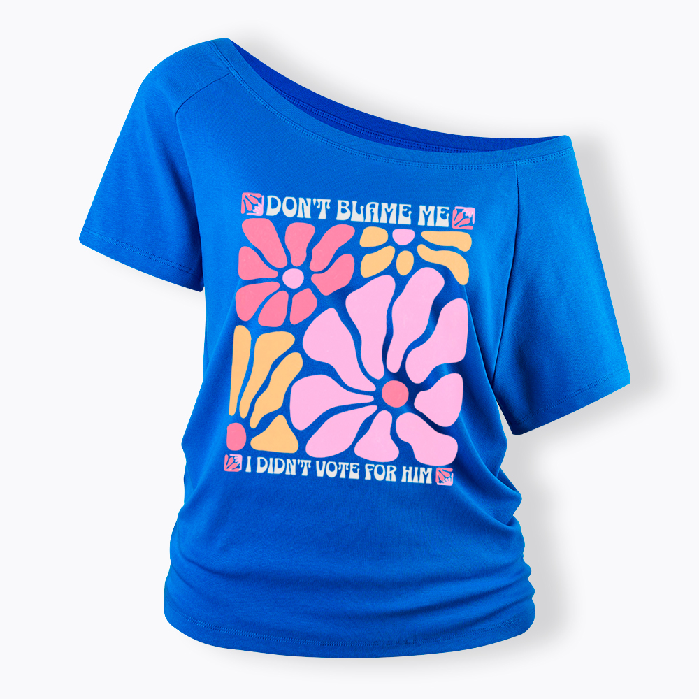 I Didn't Vote For Him Wildflowers Off Shoulder T-shirt