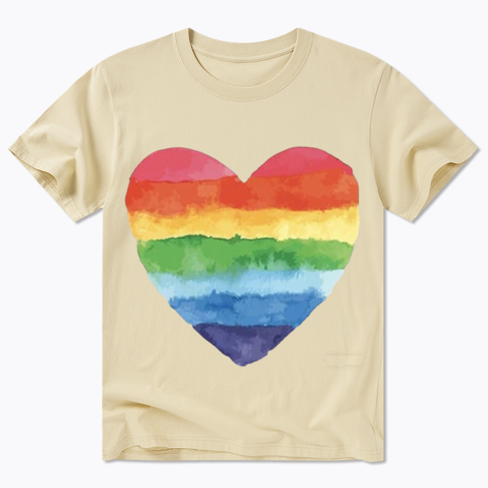 Watercolor Rainbow Heart Classic T-Shirt