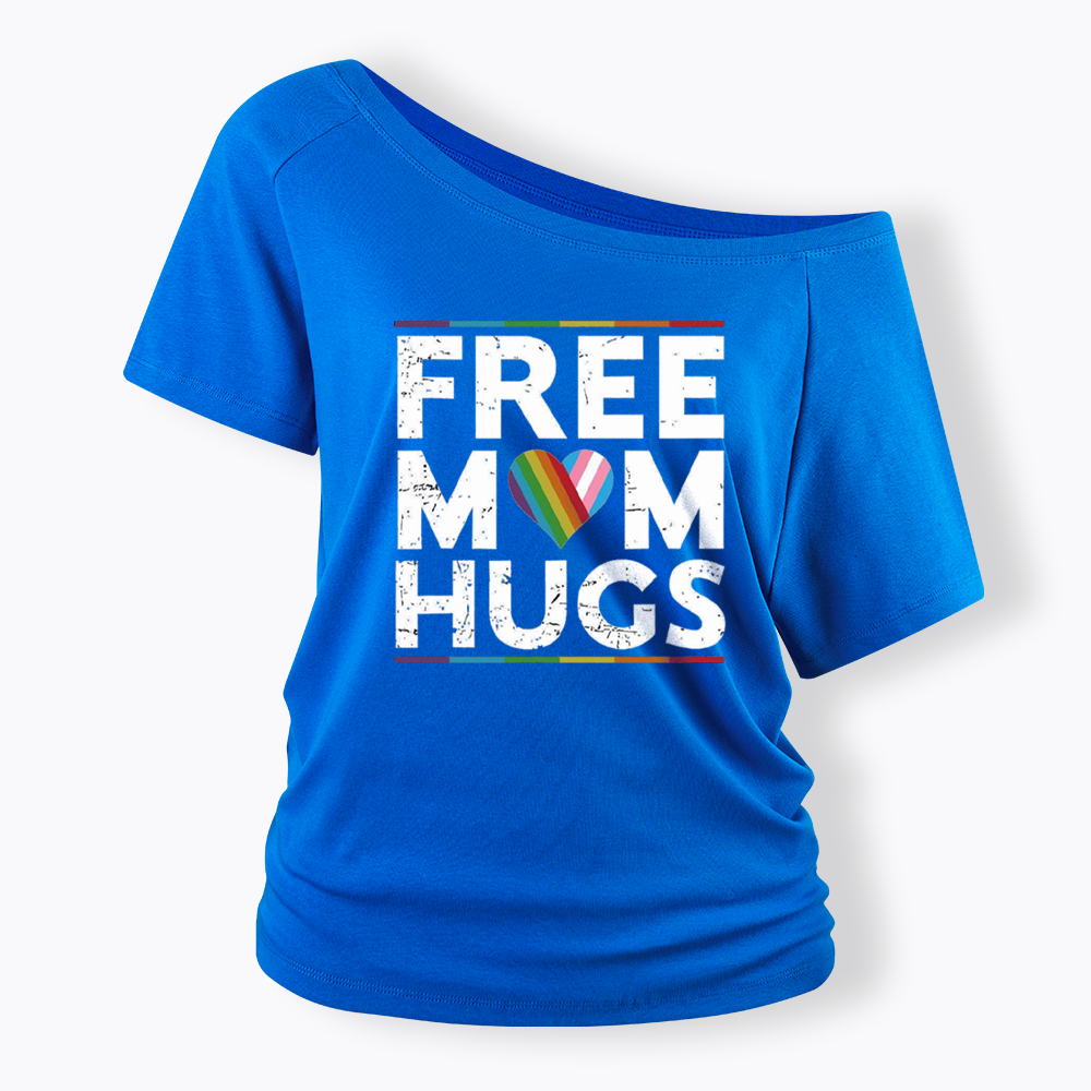 Free Mom Hugs Off Shoulder T-shirt
