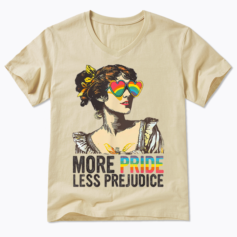 More Pride Less Prejudice V-Neck Classic T-Shirt