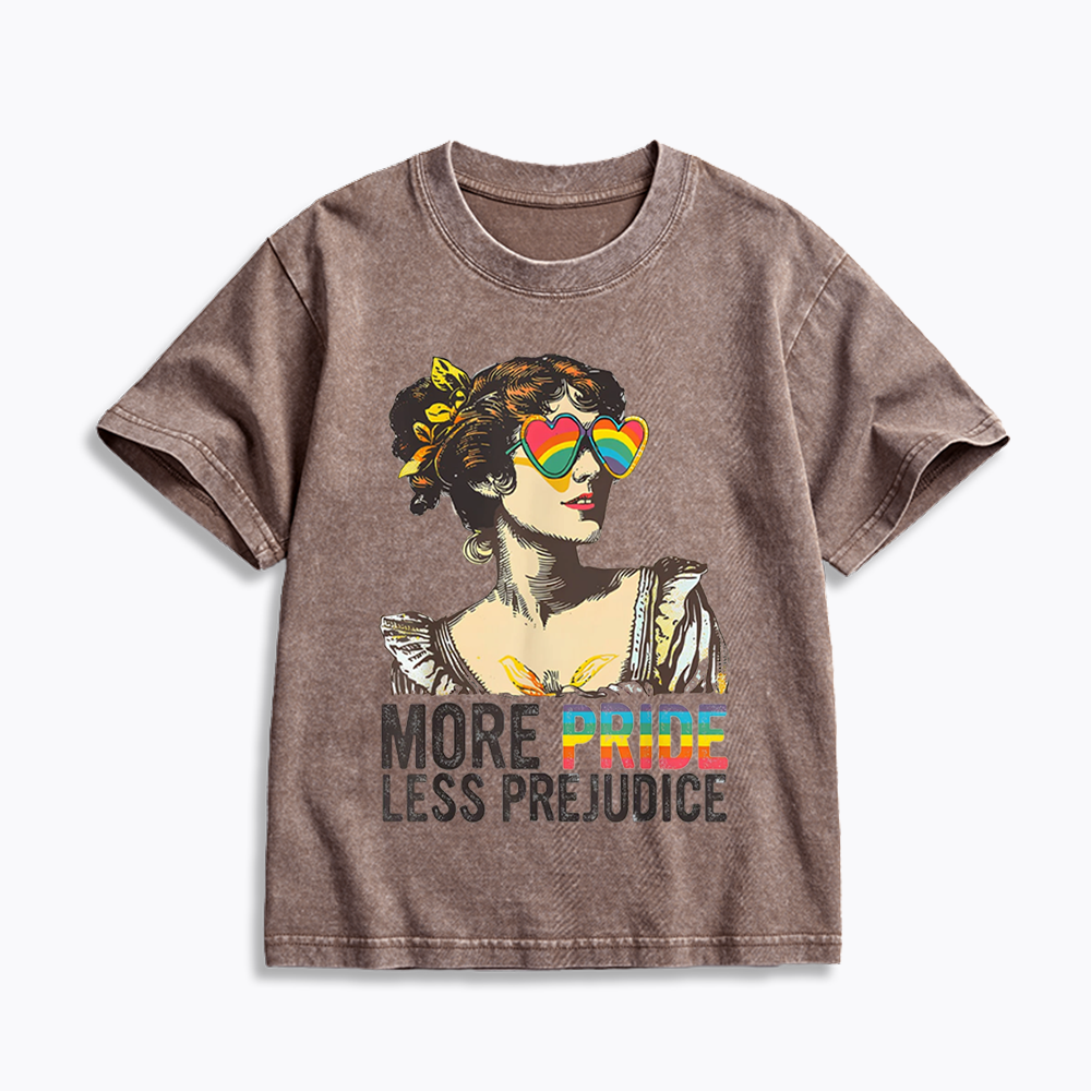 More Pride Less Prejudice Kids Washed T-Shirt 