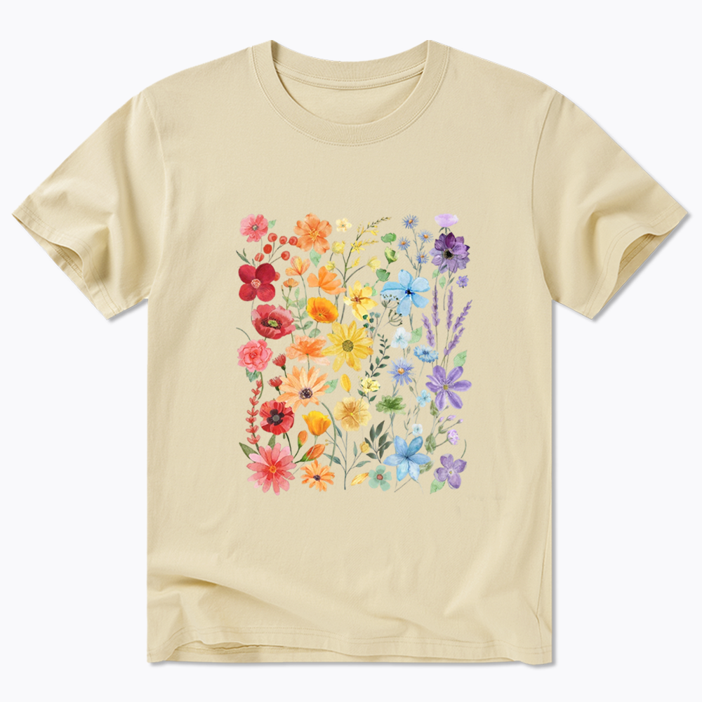 Rainbow Flowers Classic T-Shirt
