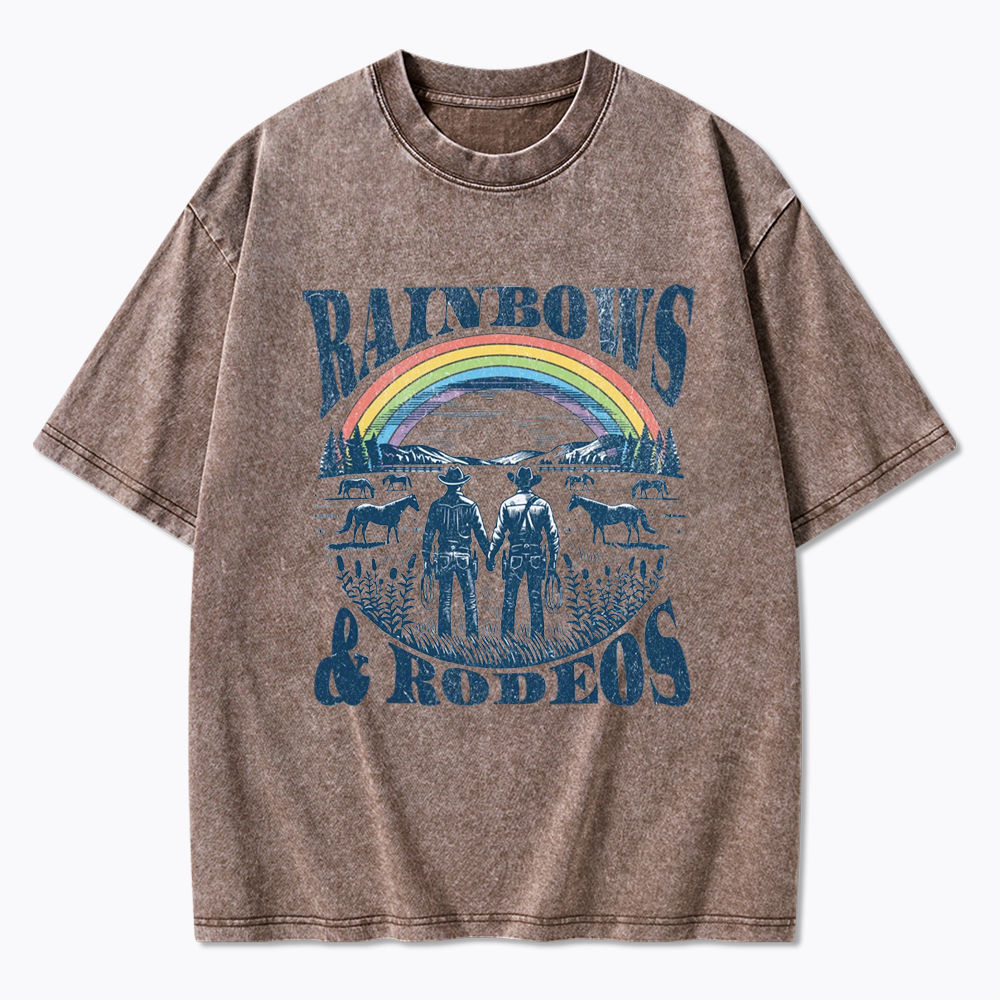 Rainbows Rodeo Washed T-Shirt