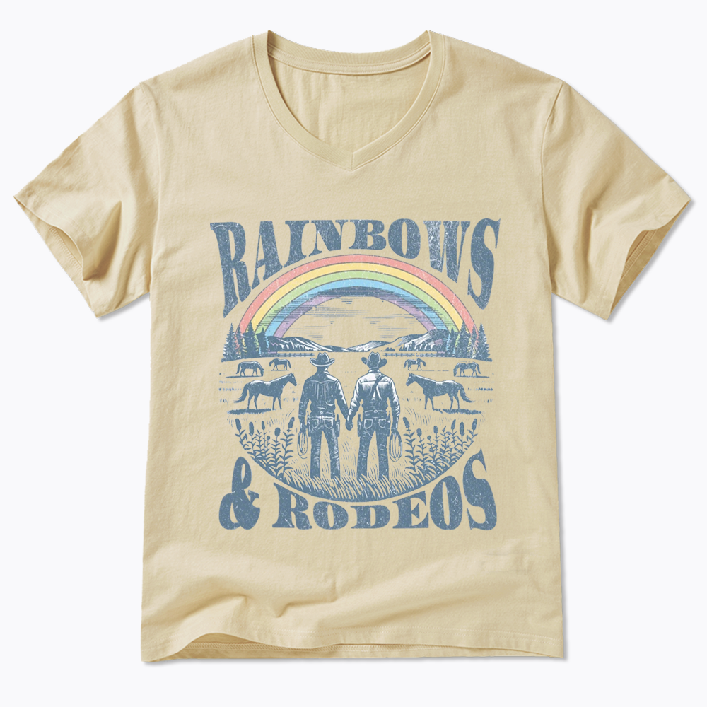 Rainbows Rodeo V-Neck Classic T-Shirt