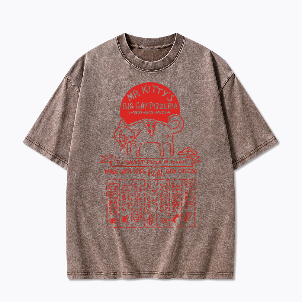 MR. KITTY’S BIG PIZZERIA Washed T-Shirt