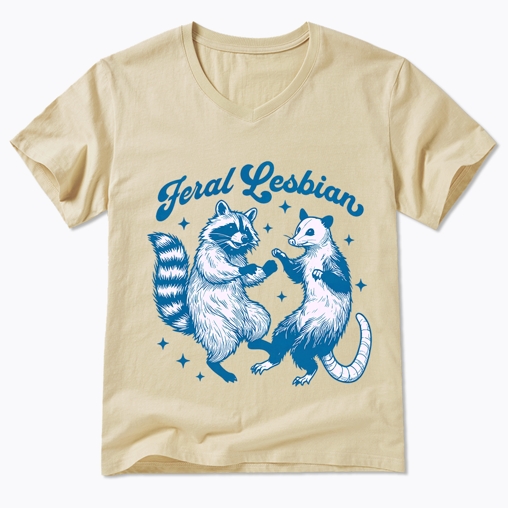 Feral Lesbian V-Neck Classic T-Shirt