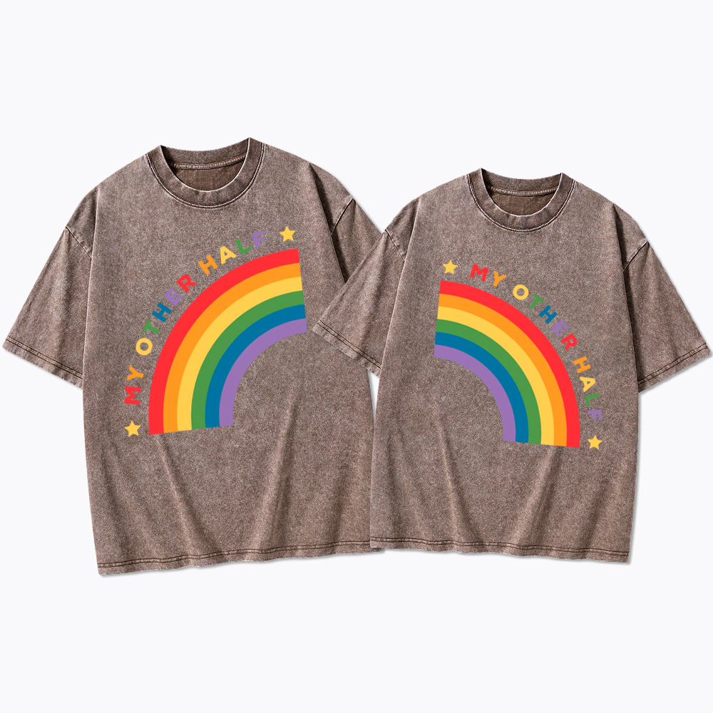 Pride Couple Matching Lesbian Washed T-Shirt