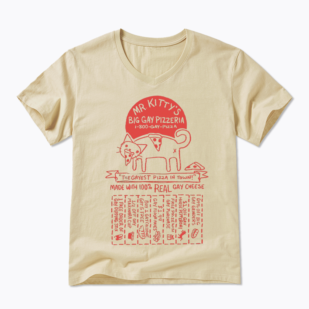 MR. KITTY’S BIG PIZZERIA V-Neck Classic T-Shirt