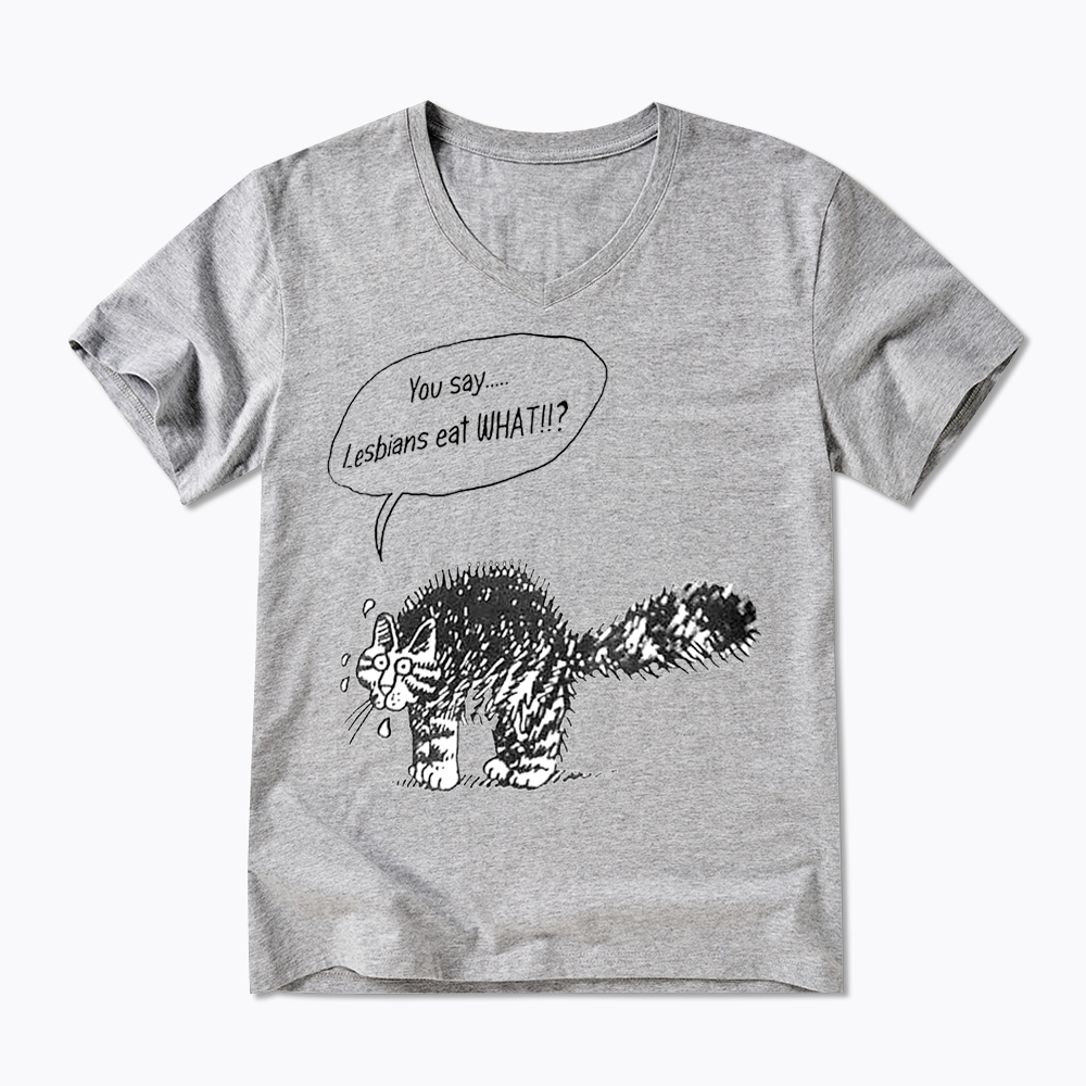 Cartoon Cat V-Neck Classic T-Shirt