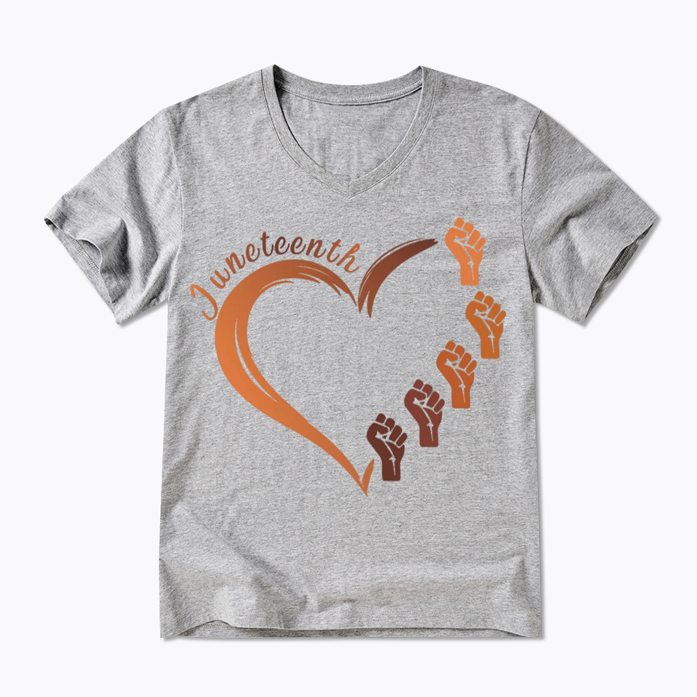 Juneteenth Heart Black Pride V-Neck Classic T-Shirt