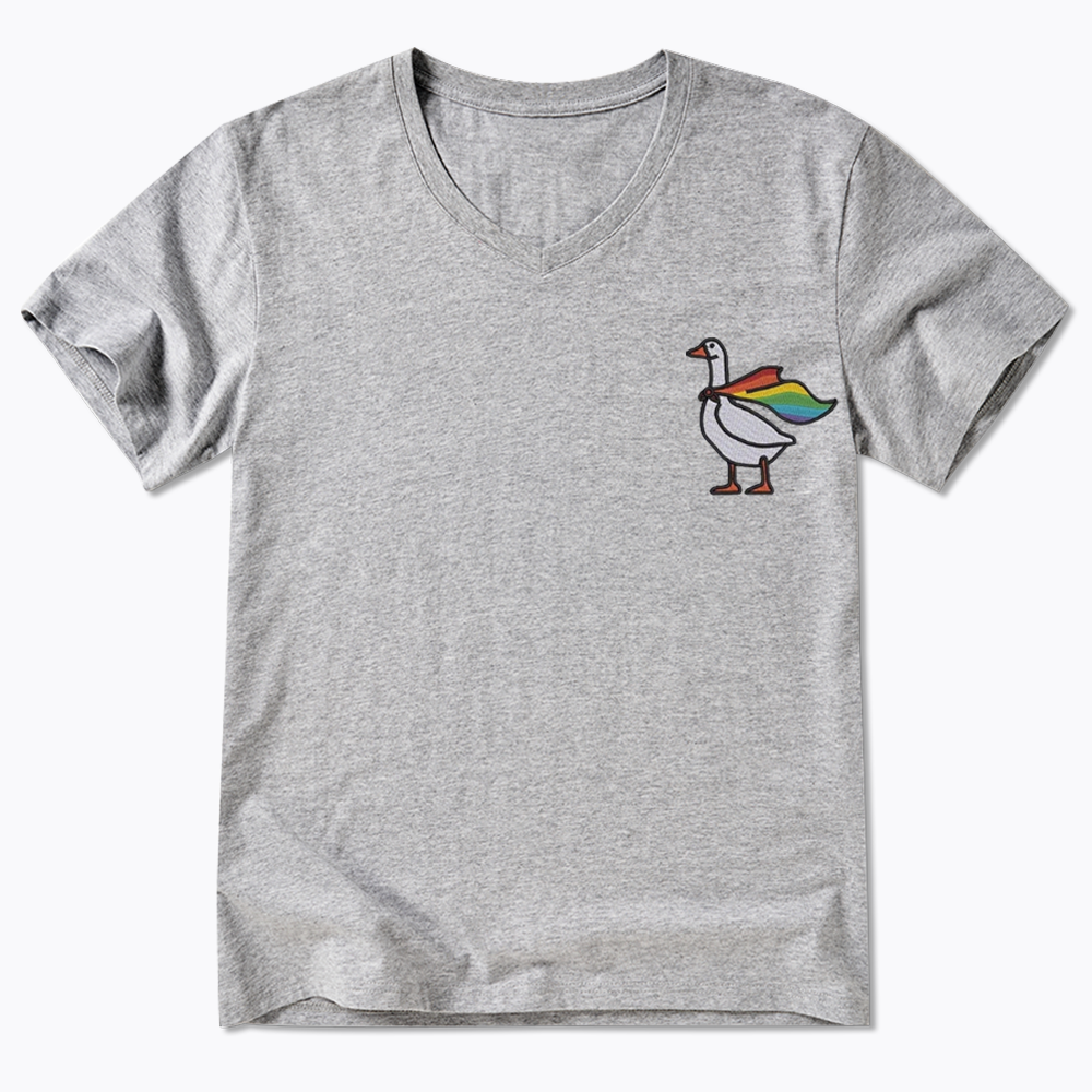 Rainbow Goose LGBTQ V-Neck Classic T-Shirt