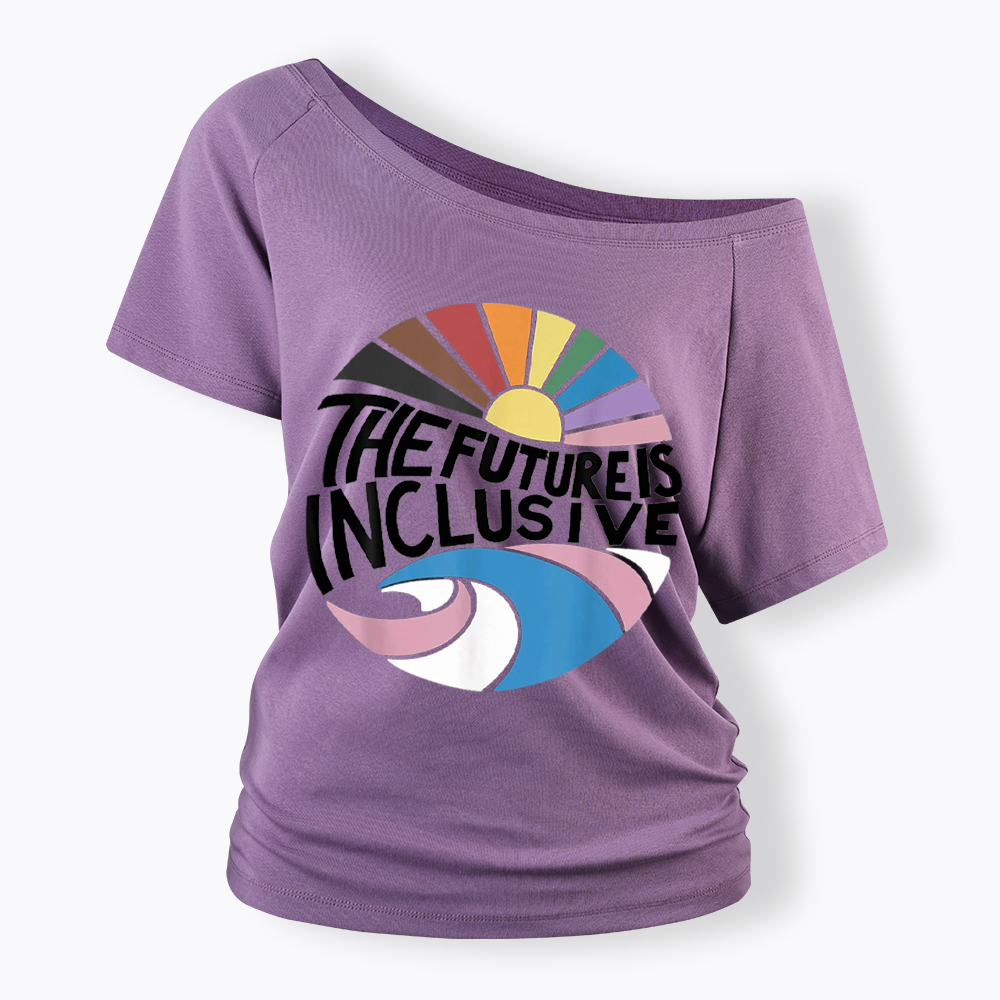 The Future Is Queer Off Shoulder T-shirt