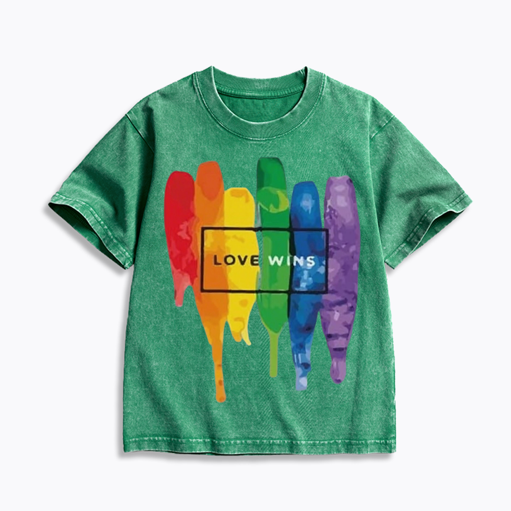 Love Wins Kids Washed T-Shirt