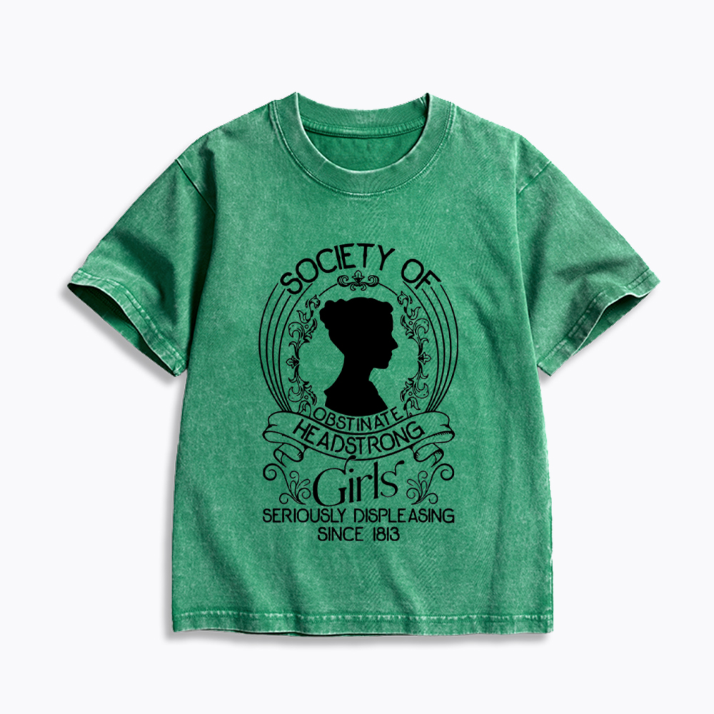 Society Of Obstinate Headstrong Girls Kids Washed T-Shirt