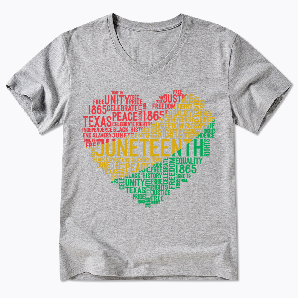 Juneteenth Heart Black History V-Neck Classic T-Shirt