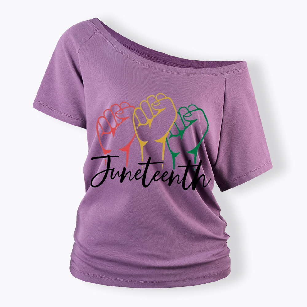 Juneteenth Black History Off Shoulder T-shirt