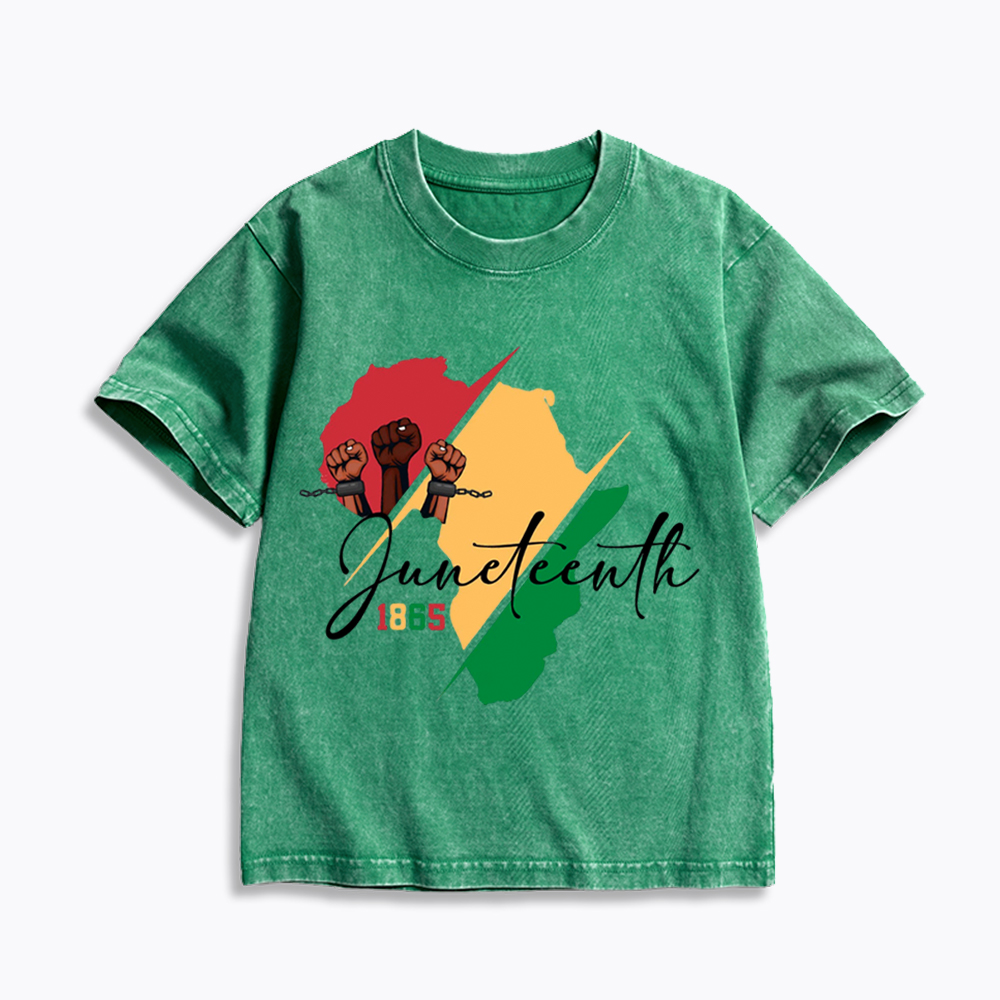 Black Culture Juneteenth Kids Washed T-Shirt
