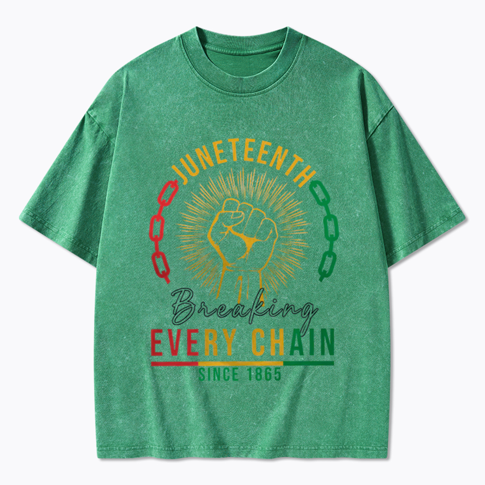 Breaking Every Chain Juneteenth Washed T-Shirt