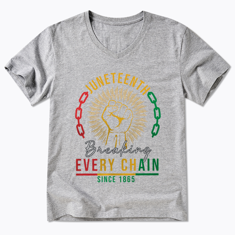 Breaking Every Chain Juneteenth V-Neck Classic T-Shirt