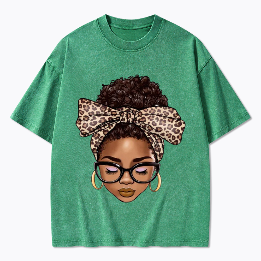 Black Woman Juneteenth Washed T-Shirt